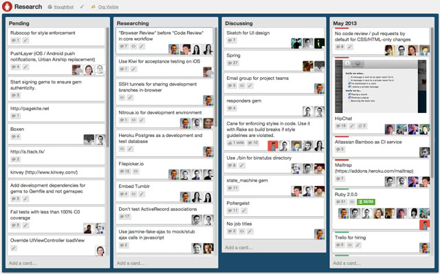 Research Trello board